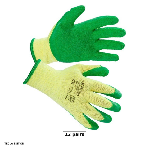 Manusi de protectie - Set 12 perechi manusi de protectie latex verde K101, marimea 10, XL