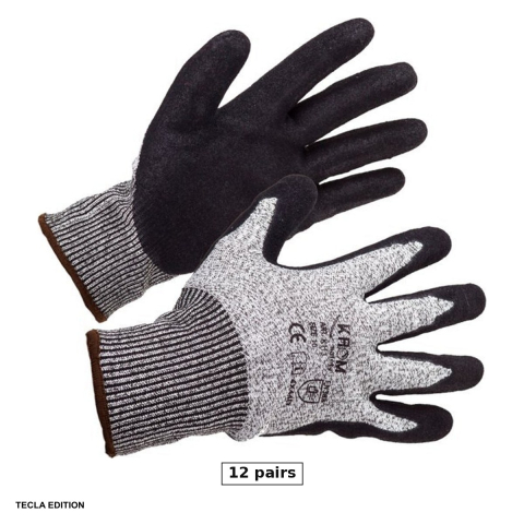 Manusi imersate in nitril - Set 12 perechi manusi de protectie nitril rezistente la taiere K113, marimea 10, XL
