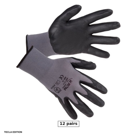 Manusi imersate in nitril - Set 12 perechi manusi de protectie nitril spuma K112, marimea 9, L
