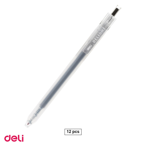 Pixuri - Set 12 pixuri cu gel Deli Delight, cu mecanism, varf 0.5 mm, cerneala neagra