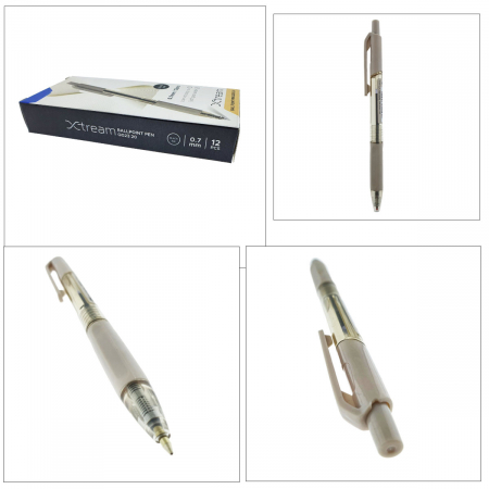 Set 12 pixuri cu mecanism si varf de 0.7mm, Soft Grip, cerneala neagra, design ergonomic, X-tream 37089, scriere lina, fara scurgeri [2]