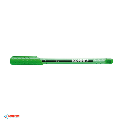 Set 12 pixuri de unica folosinta Kores K1, varf mediu 1mm, cerneala verde, pentru scriere zilnica [3]