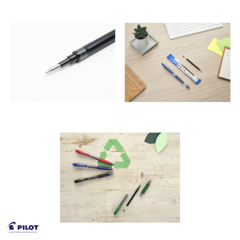 Set 12 rezerve pix cu gel Pilot G2, scriere medie 0.7mm, cerneala neagra, reincarcabila [3]