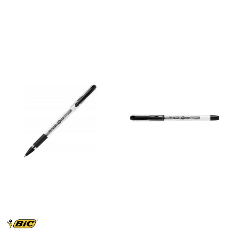 Set 12 rollere cu gel Bic Gelocity Stic cu capac, varf 0.5 mm, grip din cauciuc, negre [3]