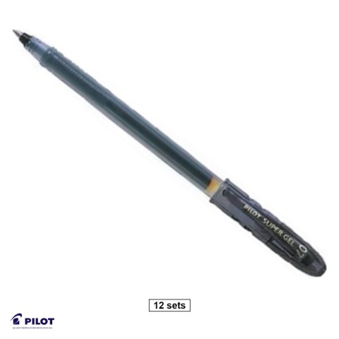 Birotica papetarie - Set 12 rollere cu gel Pilot Super Gel, varf 0.7 mm, de unica folosinta, negre