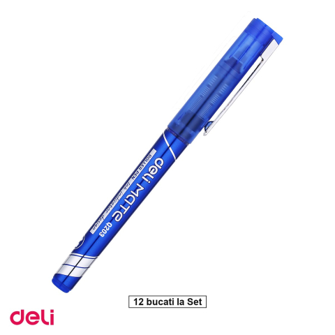 Instrumente de scris - Set 12 rollere Deli Free Ink, 0.7 mm albastru