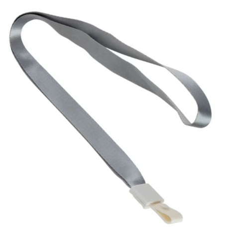 Identificare si Badge-uri - Set 12 Snururi Gri, Textile, pentru Ecusoane, cu Capsa PVC, lungime 450mm, latime 10mm, Model 8352