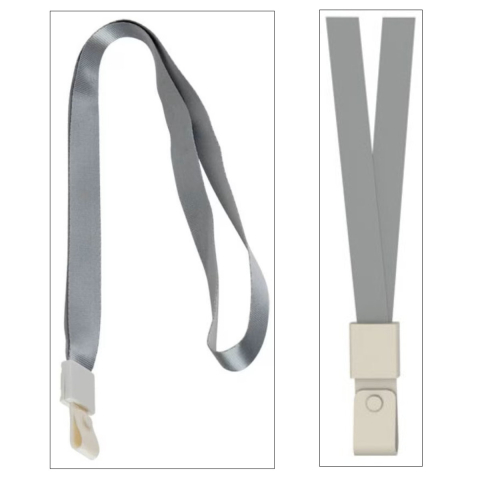 Set 12 Snururi Gri, Textile, pentru Ecusoane, cu Capsa PVC, lungime 450mm, latime 10mm, Model 8352 [1]