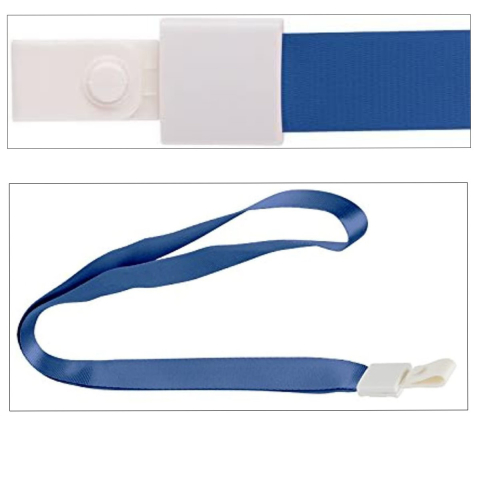 Set 12 Snururi (Lanyard) Albastre, Textile, pentru Ecuson, cu Capsa PVC, lungime 450mm, latime 10 mm, Model 8352 [2]