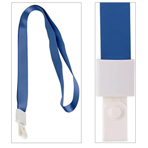 Set 12 Snururi (Lanyard) Albastre, Textile, pentru Ecuson, cu Capsa PVC, lungime 450mm, latime 10 mm, Model 8352 [1]