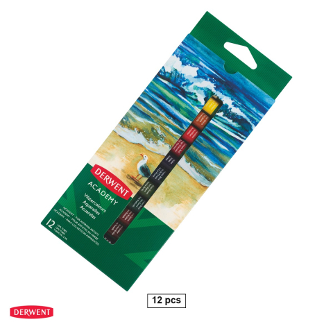 Birotica papetarie - Set 12 tempere Derwent Academy, 12 ml
