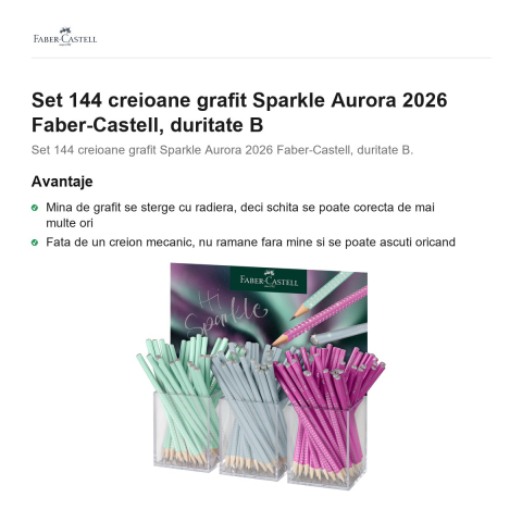 Set 144 creioane grafit Sparkle Aurora 2026 Faber-Castell, duritate B [1]