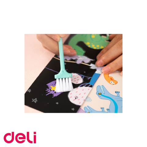 Set 15 semne de carte razuibile Deli, model dinozauri colorati, activitate creativa pentru copii [4]