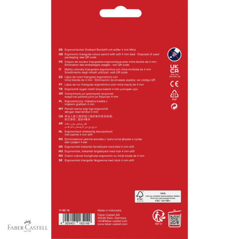 Set 18 creioane colorate triunghiulare Faber-Castell Ergonomics, mina 4 mm, pentru copii [3]