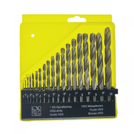 Set 19 burghie HSS pentru metal de la 1 la 10mm, FAE-30828 [1]