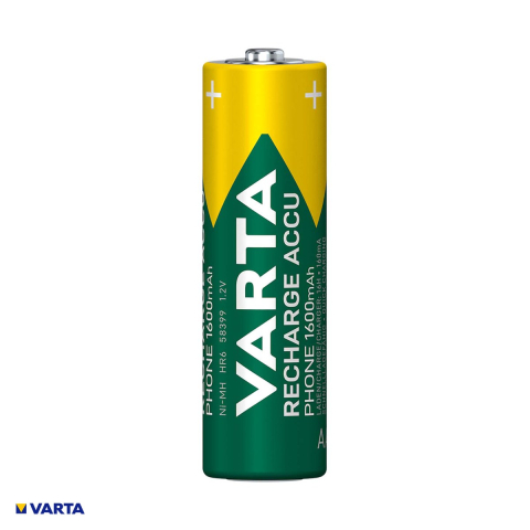 Set 2 acumulatori Ni-MH AA HR6 VARTA Recharge Accu Phone 58399, 1600 mAh, 1.2 V, preincarcati, 14.5 x 50.5 mm, in blister [3]