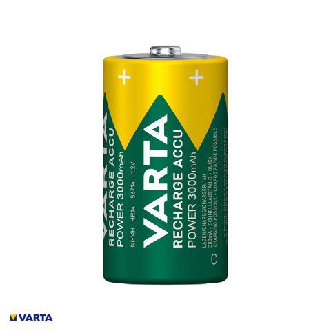 Set 2 acumulatori VARTA Recharge Accu Power C HR14, Ni-MH, 1.2 V, 3000 mAh, preincarcati, gata de folosire, in blister [3]