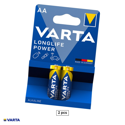 Energy - Set 2 baterii alcaline AA LR6 VARTA Longlife Power 4906, 1.5 V, 14.5 x 50.5 mm, in blister