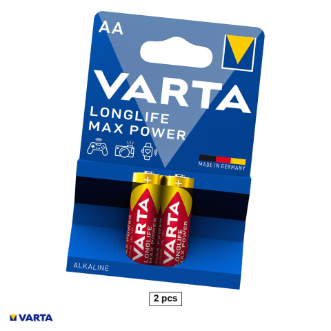 Energy - Set 2 baterii alcaline AA LR6 VARTA Max Power 4706, 1.5 V, 14.5 x 50.5 mm, in blister