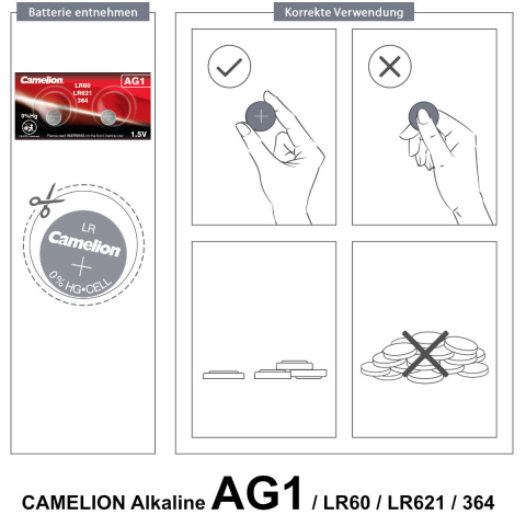 Set 2 Baterii Alcaline Buton AG1 LR621 1.5V, pentru Ceasuri, Telecomenzi, Termometre, Fara Mercur [5]