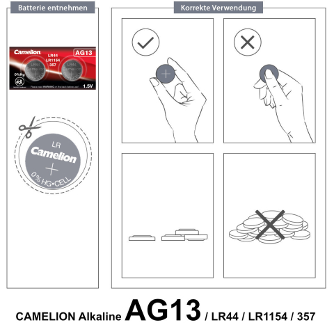 Set 2 Baterii Alcaline Buton AG13 LR44 1.5V 140mAh, pentru Calculatoare, Jucarii, Aparate Medicale, Autonomie Maxima [4]