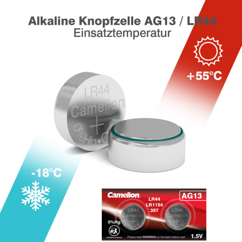 Set 2 Baterii Alcaline Buton AG13 LR44 1.5V 140mAh, pentru Calculatoare, Jucarii, Aparate Medicale, Autonomie Maxima [2]