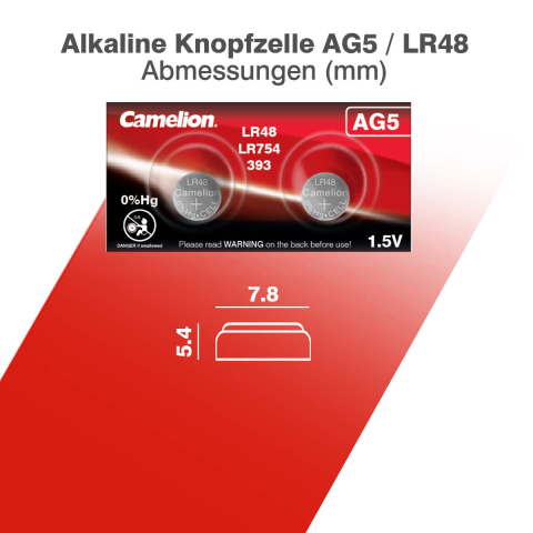Set 2 Baterii Alcaline Buton AG5 LR754 1.5V 50mAh, pentru Calculatoare, Jucarii, Aparate Medicale, Dimensiuni Mici 7.9x5.4mm [4]