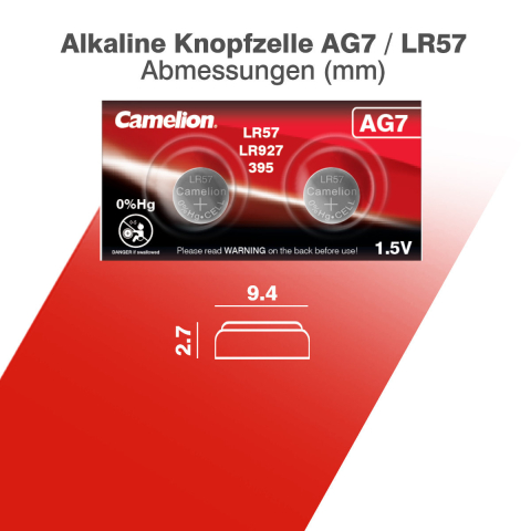 Set 2 Baterii Alcaline Buton AG7 LR927 1.5V 55mAh, pentru Aparate Medicale, Calculatoare, Jucarii, Dimensiuni 9.5x2.6mm [4]