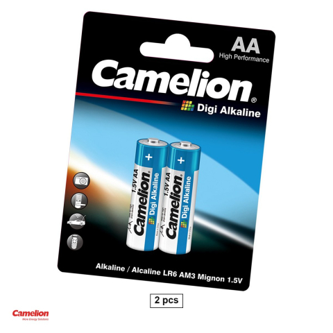 Energy - Set 2 baterii alcaline Camelion Digi Alkaline AA LR6, 1.5 V, 14.5 x 50.5 mm, in blister