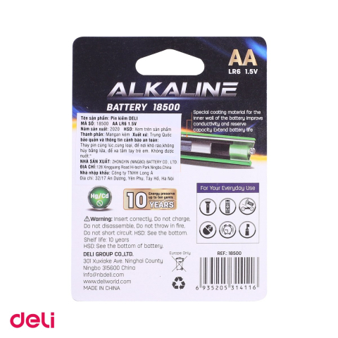 Set 2 baterii alcaline Deli AA R6 [3]
