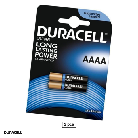 Energy - Set 2 baterii alcaline Duracell AAAA LR61 MN2500 E96, 1.5 V, 8.3 x 42.5 mm, in blister