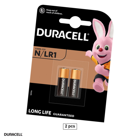 Energy - Set 2 baterii alcaline Duracell N LR1 MN9100 910A, 1.5 V, 800 mAh, 12 x 30.2 mm, in blister