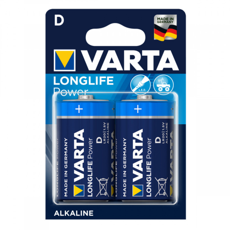 Baterii Alcaline - Baterii alcaline R20, D, Varta Long Life Power, blister 2 baterii