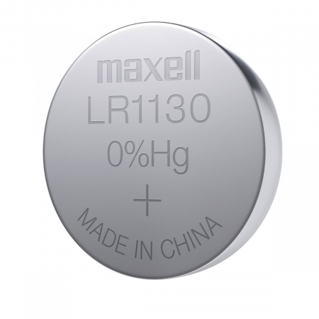 Set 2 baterii alcaline Maxell LR1130 / AG10 (289), 1.5V, diametru 11.6mm, grosime 5.4mm, low drain, in blister [1]