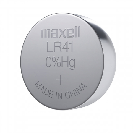Set 2 baterii alcaline Maxell LR41 / AG3 (192), 1.5V, diametru 7.9mm, grosime 3.6mm, medium drain, in blister [1]