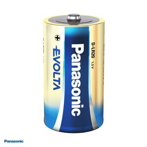 Set 2 baterii alcaline Panasonic Evolta D LR20, 1.5 V, 34.2 x 61.5 mm, in blister [3]