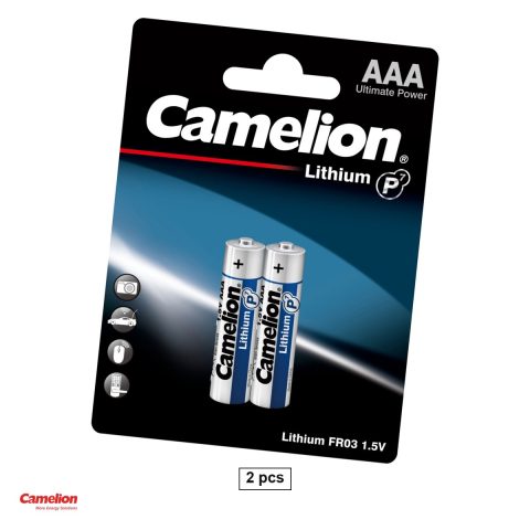 Set 2 baterii litiu Camelion Lithium P7 AAA FR03, 1.5 V, 10.5 x 44.5 mm, in blister [0]