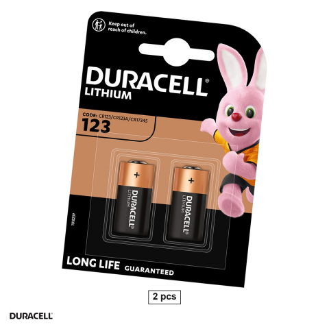 Energy - Set 2 baterii litiu Duracell CR123A DL123A, 3 V, 1550 mAh, Li-MnO2, echivalent CR17345, DL123A, 17 x 34.5 mm, baterie foto, in blister