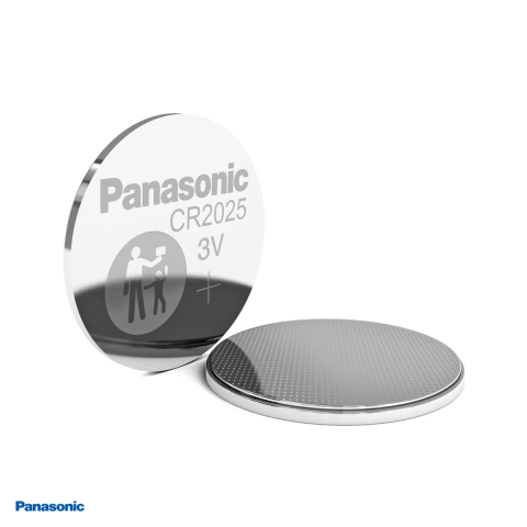 Set 2 baterii litiu Panasonic CR2025, litiu - dioxid de mangan, 3 V, 165 mAh, 20 x 2.5 mm, in blister [3]