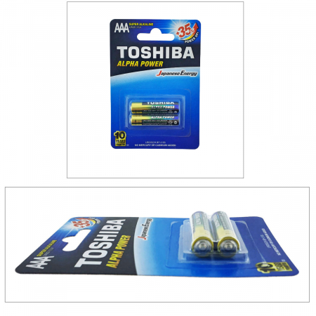 Set 2 baterii LR03 Super Alcaline, Toshiba Alpha Power AAA, 1.5V, in blister [4]