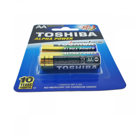 Set 2 baterii LR06 Super Alcaline, Toshiba Alpha Power AA, 1.5V, in blister [1]
