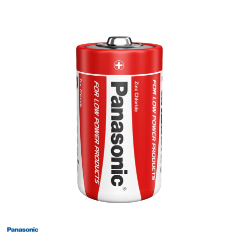 Set 2 baterii zinc carbon Panasonic C R14, 1.5 V, 26.2 x 50 mm, in blister [3]