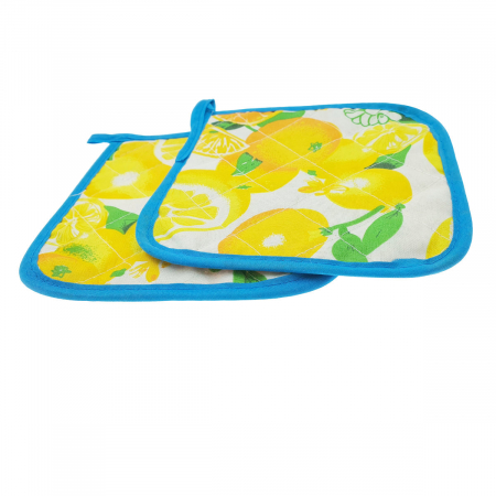 Set 2 bucati suport textil, Lemons, 165 x 165 mm, pentru vase bucatarie [3]