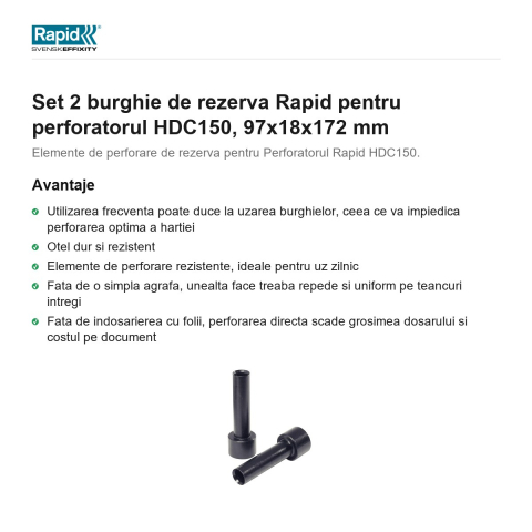 Set 2 burghie de rezerva Rapid pentru perforatorul HDC150, 97x18x172 mm [1]