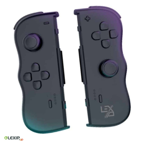 Gamepad wireless - Set 2 controllere wireless Lexip Twinpads pentru Nintendo Switch, giroscop pe 6 axe, vibratie HD, acumulatori 300 mAh, minimum 10 ore, negru, JVASWI00106