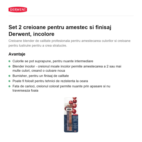 Set 2 creioane pentru amestec si finisaj Derwent, incolore [1]