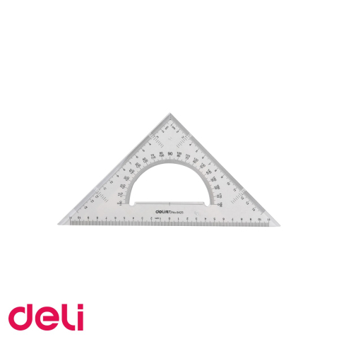 Set 2 echere transparente Deli, 23 cm, material rezistent, pentru desen tehnic si scoala [3]