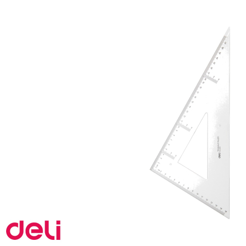 Set 2 echere transparente Deli, 28 cm, material rezistent, pentru scoala si desen tehnic [4]