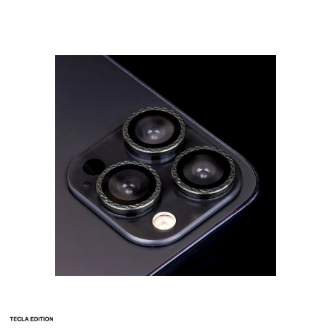 Set 2 folii protectie camera, cu margine design negru romb, pentru Apple iPhone 13 Mini [3]