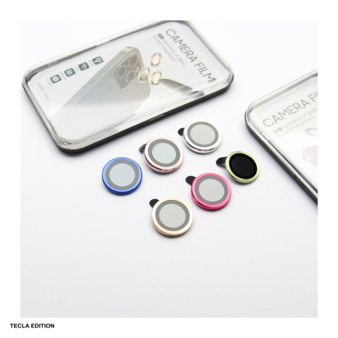 Set 2 folii protectie camera, cu rama albastra, pentru Apple iPhone 13 Mini / iPhone 13 [3]